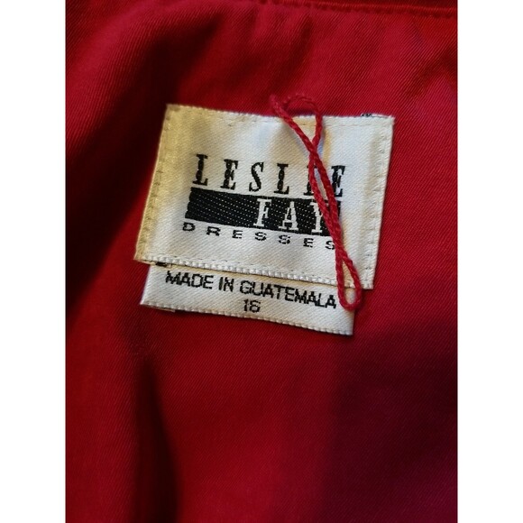 Vintage Leslie Fay Women Size 16 Red Padded Shoulder Button Down Blazer Jacket - Picture 3 of 10